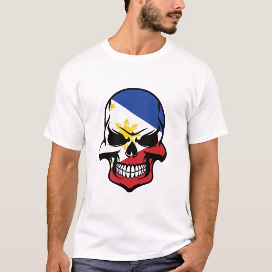Filipino Flag Skull T-shirt (Voorkant)