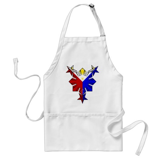 Filipino Flag Sun en Stars Apron Standaard Schort (Voorkant)