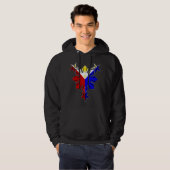 Filipino Flag Sun en Stars Hoody (Voorkant volledig)
