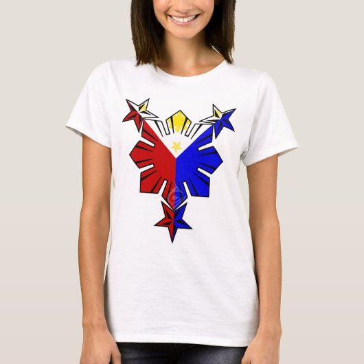 Filipino Flag Sun en Stars Shirt (Voorkant)