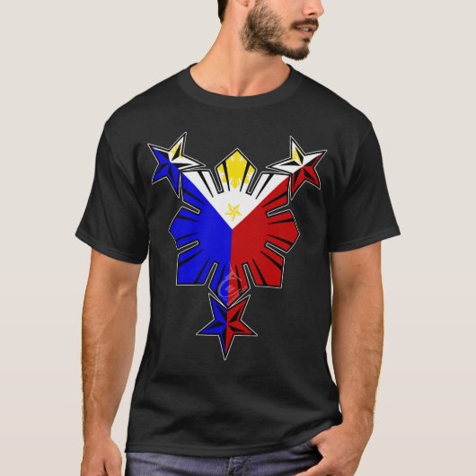 Filipino Flag Sun en sterren T-shirt (Voorkant)