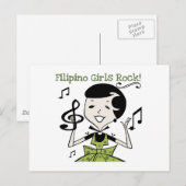 Filipino Girls Rock Briefkaart (Voorkant / Achterkant)