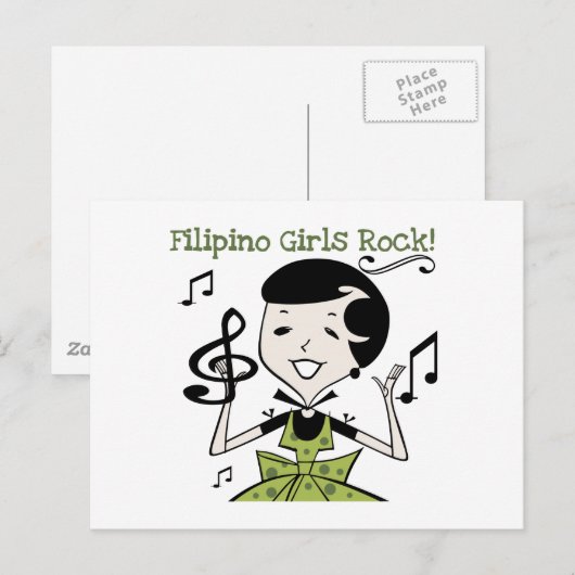 Filipino Girls Rock Briefkaart (Voorkant / Achterkant)