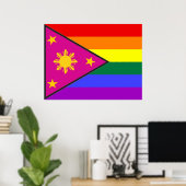 Filipino GLBT Pride Flag Poster (Thuiskantoor)