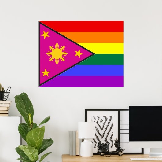 Filipino GLBT Pride Flag Poster (Thuiskantoor)