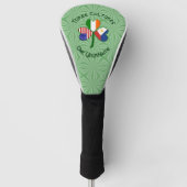 Filipino Irish American Flags Shamrock Jouw naam Golfheadcover (Voorkant)