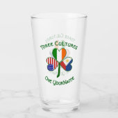 Filipino Irish American Flags Shamrock Personalize Glas (Achterkant)