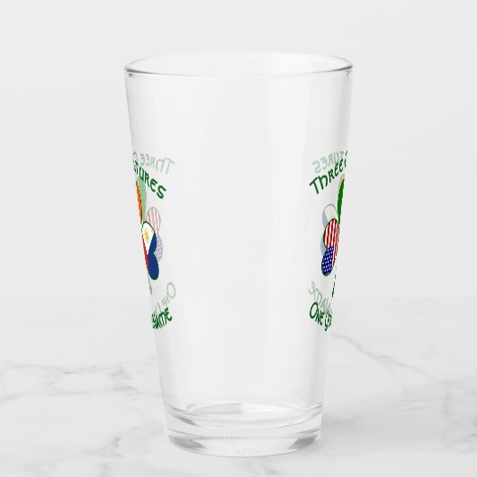 Filipino Irish American Flags Shamrock Personalize Glas (Links)