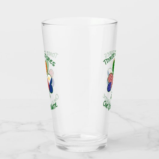 Filipino Irish American Flags Shamrock Personalize Glas (Rechts)