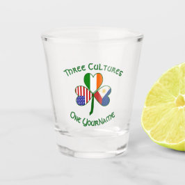 Filipino Irish American Flags Shamrock Personalize Shot Glas