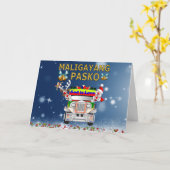 Filipino Kerst van de kerst - Maligayang Pasko Kaart (Gele Bloem)