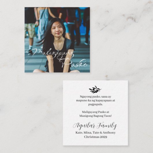 Filipino Kerstmis Maligayang Pasko Notitiekaartje (Voorkant / Achterkant)