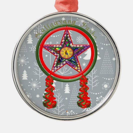 Filipino kerstparol metalen ornament (Voorkant)