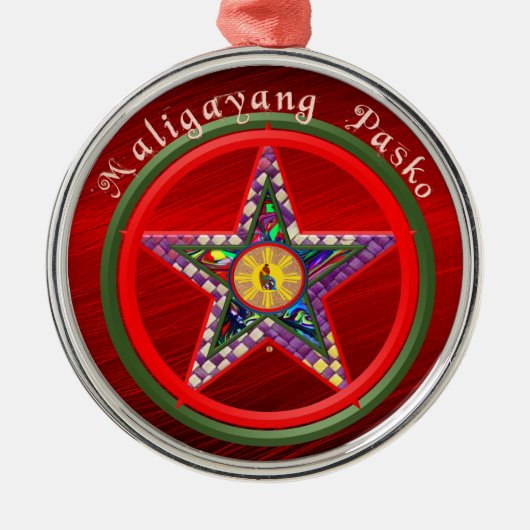 Filipino kerstparol metalen ornament (Voorkant)