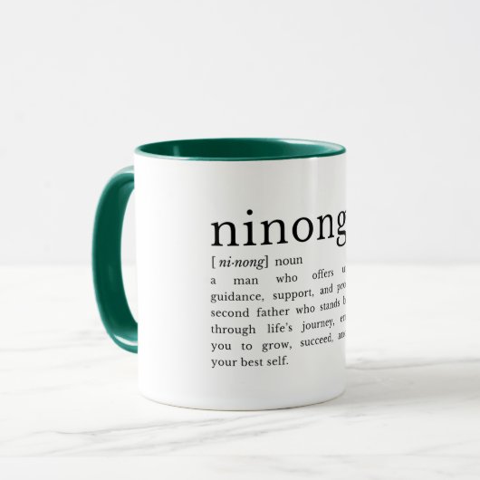 Filipino Ninong Definition Mug, Godfather Gift Mug Mok (Voorkant links)