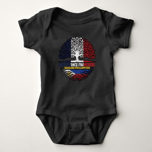 Filipino Philippines French France Tree Roots Flag Romper (Voorkant)
