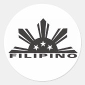 Filipino Pinoy Pride Ronde Sticker (Voorkant)