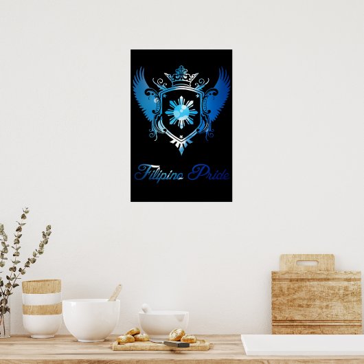 Filipino Pride Crest Poster (Keuken)