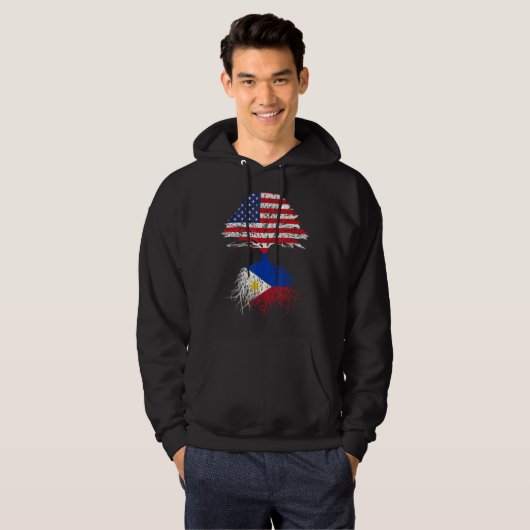 Filipino Roots American Grown Filipijnen USA Tree Hoodie (Voorkant volledig)