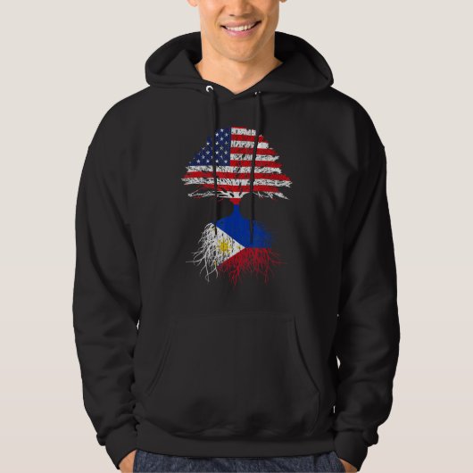 Filipino Roots American Grown Filipijnen USA Tree Hoodie (Voorkant)
