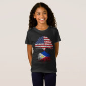 Filipino Roots American Grown Filipijnen Vlag GIF T-shirt (Voorkant volledig)