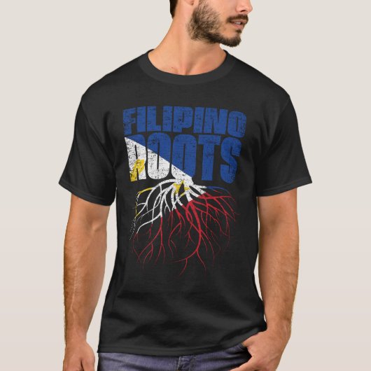 FIlipino Roots Filippijnse vlag T-shirt (Voorkant)