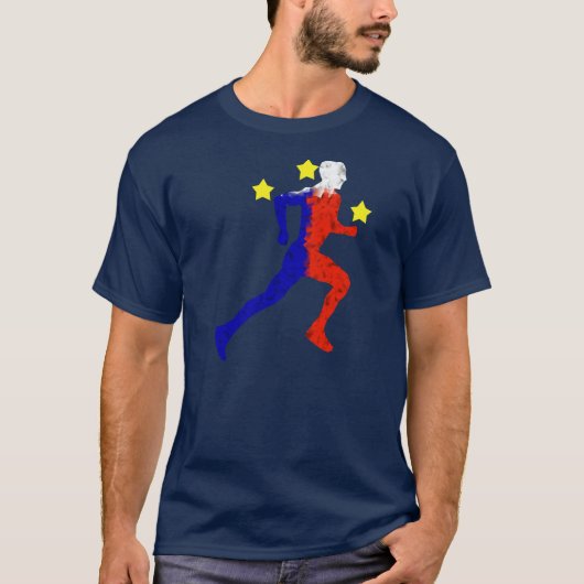 Filipino Runner-vlagkwadraten T-shirt (Voorkant)