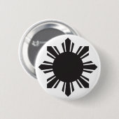 Filipino Sun - Black Ronde Button 5,7 Cm (Voorkant /achterkant)