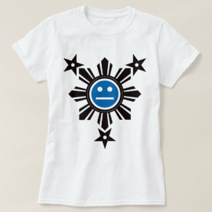 Filipino Sun en Stars Face - Black en Blue T-shirt