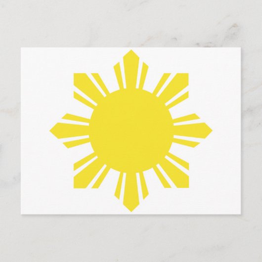 Filipino Sun - Geel Briefkaart (Voorkant)