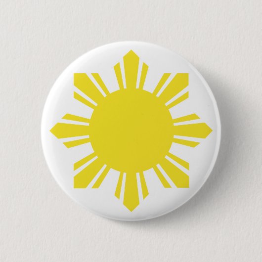Filipino Sun - Geel Ronde Button 5,7 Cm (Voorkant)