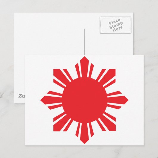 Filipino Sun - Red Briefkaart (Voorkant / Achterkant)