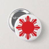 Filipino Sun - Red Ronde Button 5,7 Cm (Voorkant /achterkant)