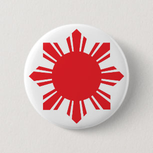 Filipino Sun - Red Ronde Button 5,7 Cm