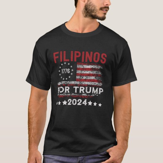 Filipino's voor Trump American en Filippijnen Patr T-shirt (Voorkant)