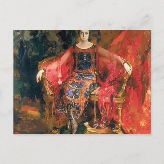 Filipp Malyavin - Portret van Alexandra Balashova Briefkaart (Voorkant)