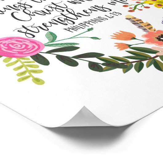 Filippenbijbel Schrift Vrouwelijke Bloemen Poster (Hoek)