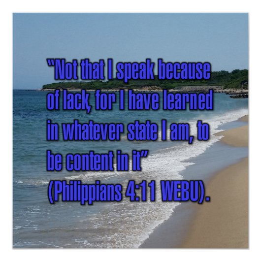 Filippensen 4:11 WEBU Perfect Poster (Voorkant)