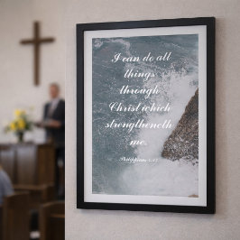 Filippensen 4:13 Bijbelvers Majestueuze Oceaan Poster