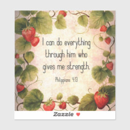 Filippensen 4:13 Bijbelvers op Timeless Design Sticker