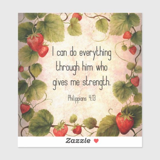 Filippensen 4:13 Bijbelvers op Timeless Design Sticker (Vel)