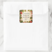 Filippensen 4:13 Bijbelvers op Timeless Design Vierkante Sticker (Tas)