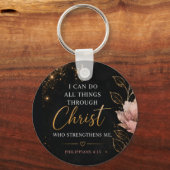 Filippensen 4:13 Bloemendecor christelijk Sleutelhanger (Achterkant)