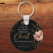Filippensen 4:13 Bloemendecor christelijk Sleutelhanger (Voorkant)