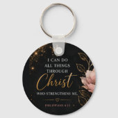 Filippensen 4:13 Bloemendecor christelijk Sleutelhanger (Achterkant)
