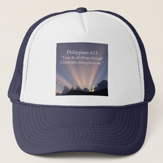 Filippensen 4:13 Christelijke Truckerhoed Trucker Pet (Voorkant)