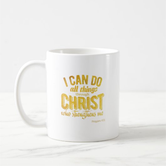 Filippensen 4:13 Goud Christelijk Koffiemok (Links)