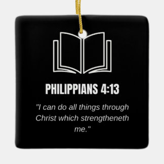 Filippensen 4:13 Minimalistische Bijbeltekst KJV C Keramisch Ornament