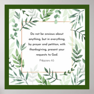 Filippensen 4:6, Bijbelvers,  Poster