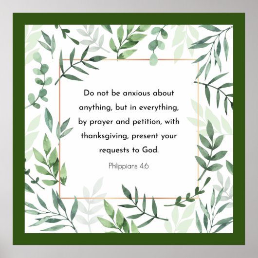 Filippensen 4:6, Bijbelvers,  Poster (Voorkant)